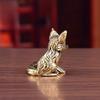Creative Brass Small Retro Fox Shape Ornament, Micro Landscape Tea Pet Indoor Desktop Decorations, Metal Crafts Accessories, 1Pc