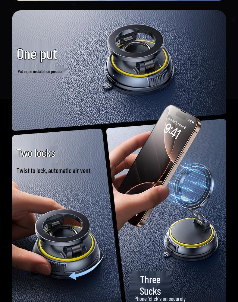2025 Magnetic Car Phone Holder with Vacuum Suction Cup