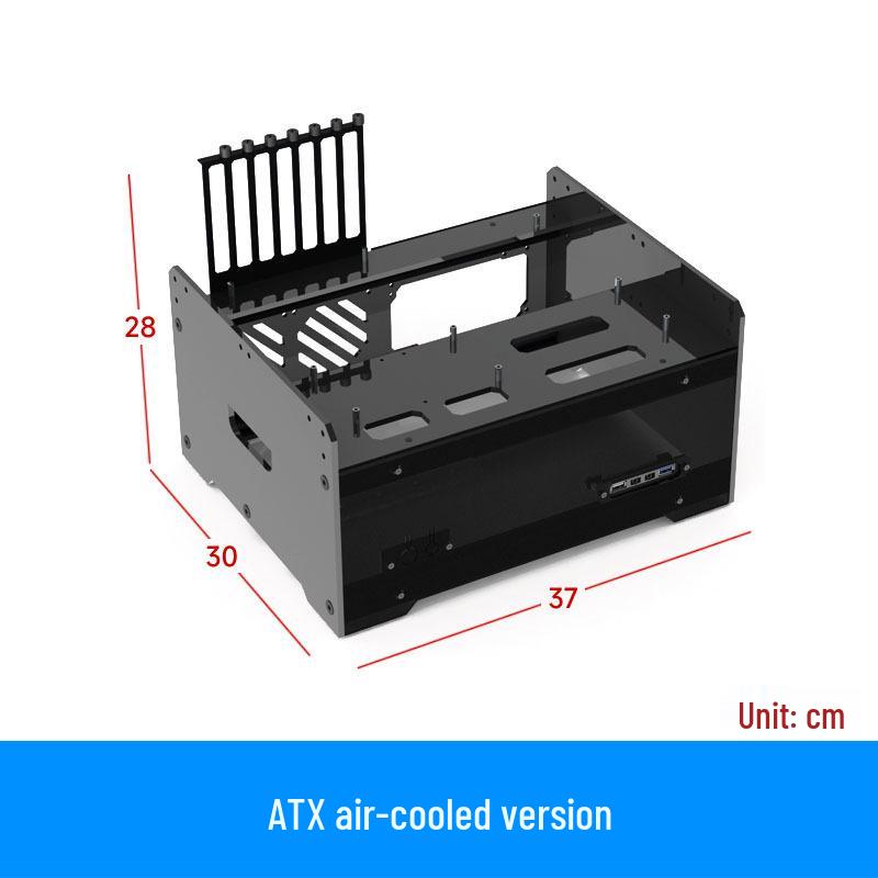Double-Layer Acrylic Water-Cooled Computer Case with Semi-Transparent Design