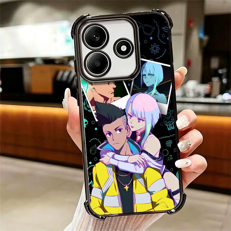 E-Edgerunners Anime Lucy Soft Phone Case For Xiaomi Redmi Note 14 15 Pro Plus 13 12 11S 11T 5G 10 9S 9 Plating Anti-Fall Fundas