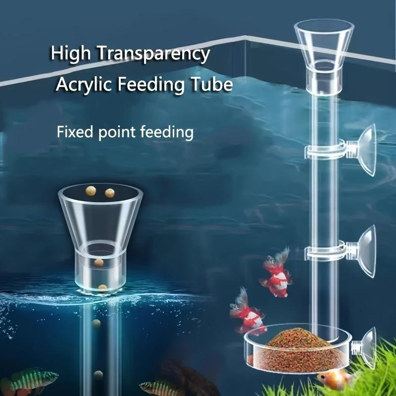 1pc Acrylique Aquarium Tube et Plat d'Alimentation pour Crevettes, Transparent Aquarium Tube d'Alimentation pour Crevettes Plateau Bol d'Alimentation pour Crevettes Escargots