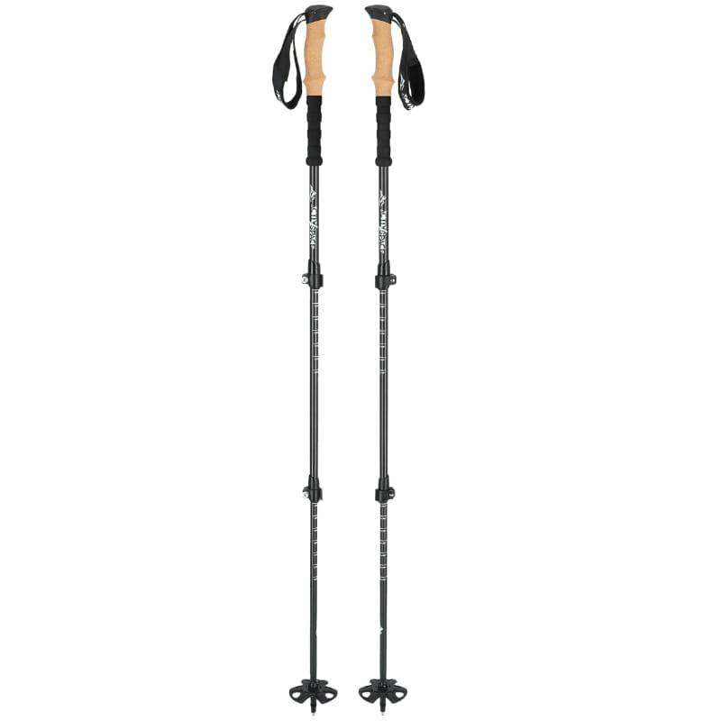 Adjustable trekking poles black - carbon