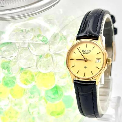 Used [New Battery] RADO Ladies Watch Gold Date 111.5145.2 20790413 New Belt