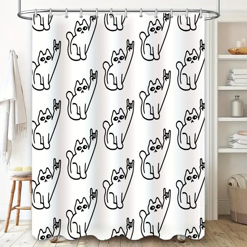 Boho Shower Curtain Abstract Line Art Modern Minimalist Bathroom Decor Nature Pattern Waterproof Fabric Shower Liner