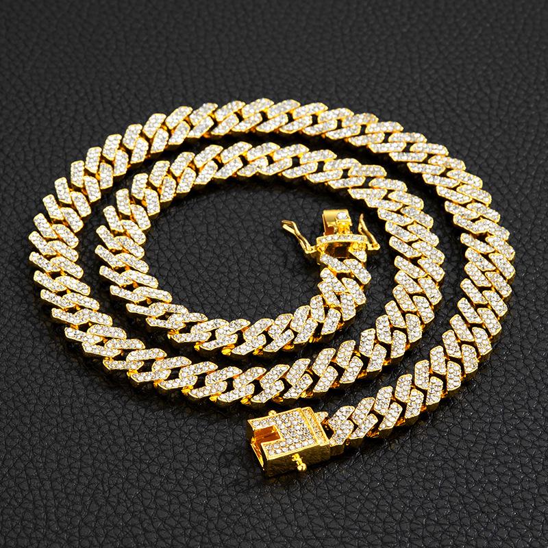 12mm Full Diamond Hip Hop Necklace: Men's Punk Retro Ins Style Exclusive
