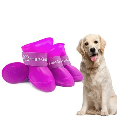 4pcs/Set Small Pet Dog Rain Shoes Anti Slip Waterproof Puppy Cat Shoe Rubber Boots for Outdoor Footwear Socks Pet Accessories