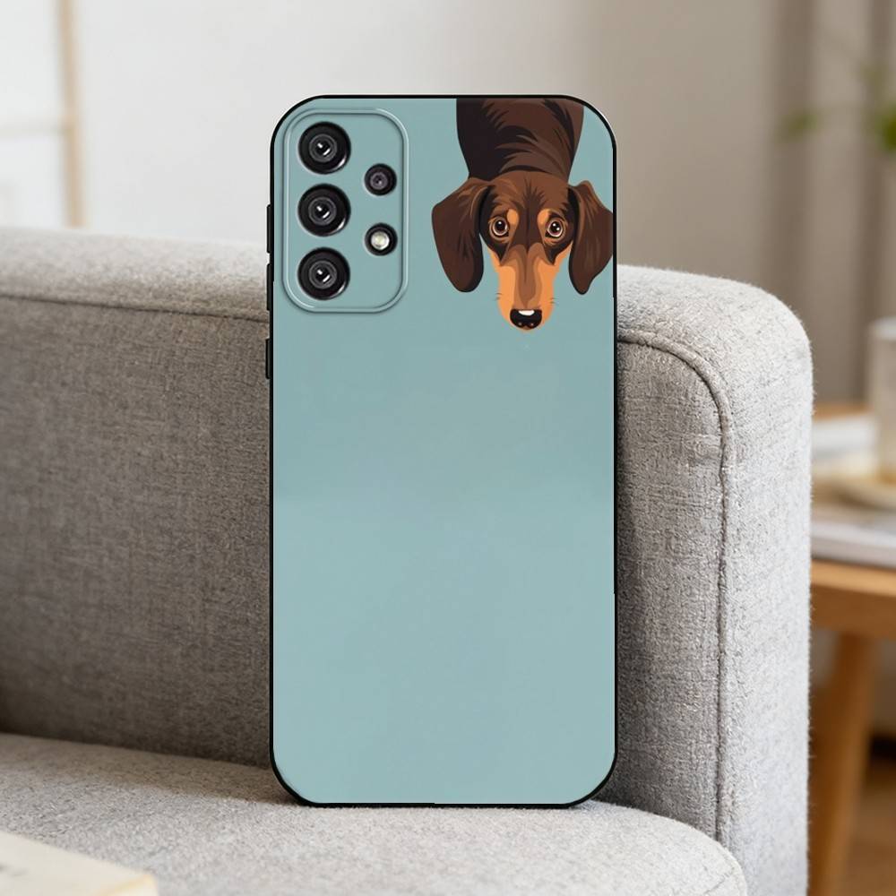 C-Cute Dachshund   Phone Case For Samsung S25,S24,S21,S22,S23,S30,Ultra,S20,Plus,Fe,Note,10,9,5G Black Cover