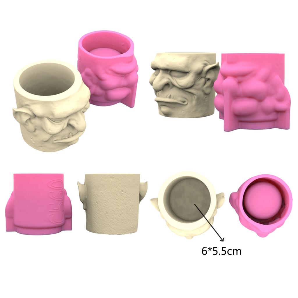 Květináče Cementová Silikonová Forma 3D Monstrum Sukulentní Květináč Formy Pryskyřičná Forma Forma pro Ukládání Šperků Epoxidové Licí Formy