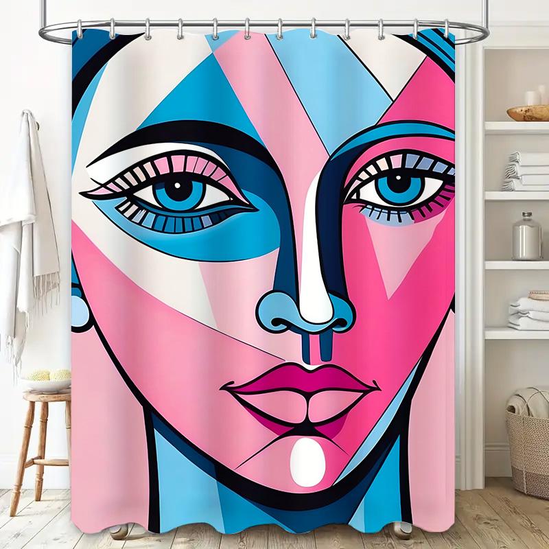 Pink Roses Print Shower Curtain: Flower Decor For Bathroom Waterproof Fabric With Hook Rings Set   #Homedeco