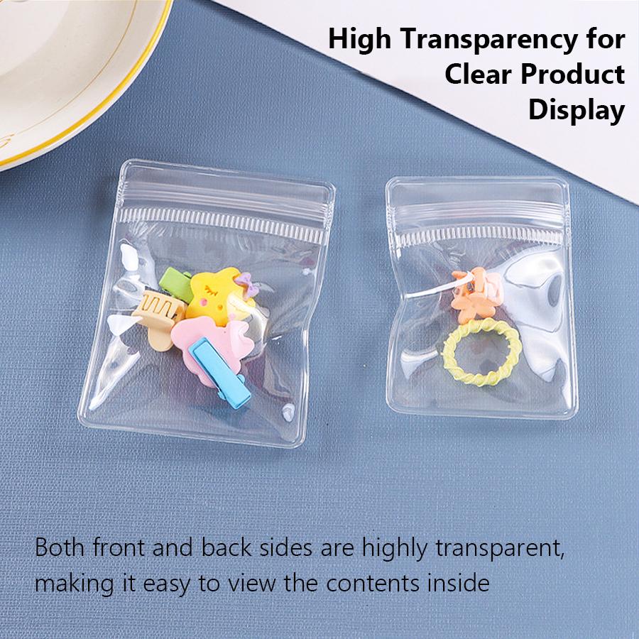 100Pcs Thicken Transparent PVC Zipper Bags for Jewelry, Self-Sealing Pouches for Jewelry, Small Beads & Craft Supplies Packaging