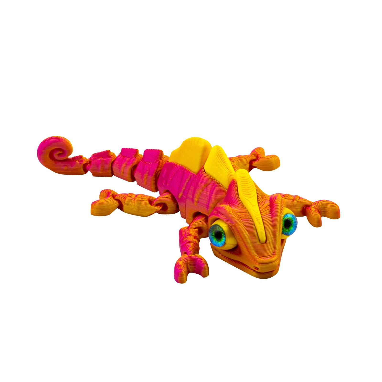 

Багатобарвна рептилія, надрукована на 3D, із імітацією очей, рухомими очними яблуками, іграшкою з орнаментом для робочого столу One Size червоний