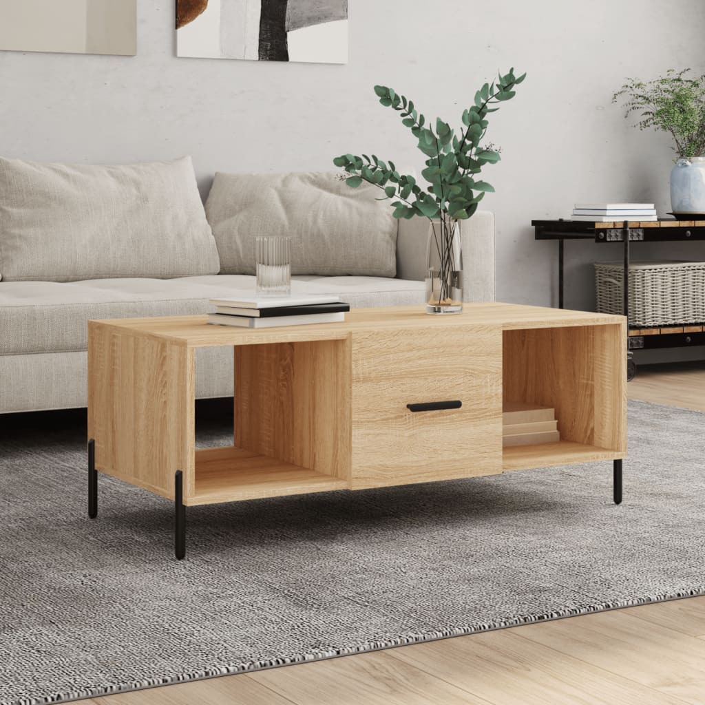 Vidaxl Coffee Table, Sonoma Oak, 102X50X40Cm, Wood-Based Material