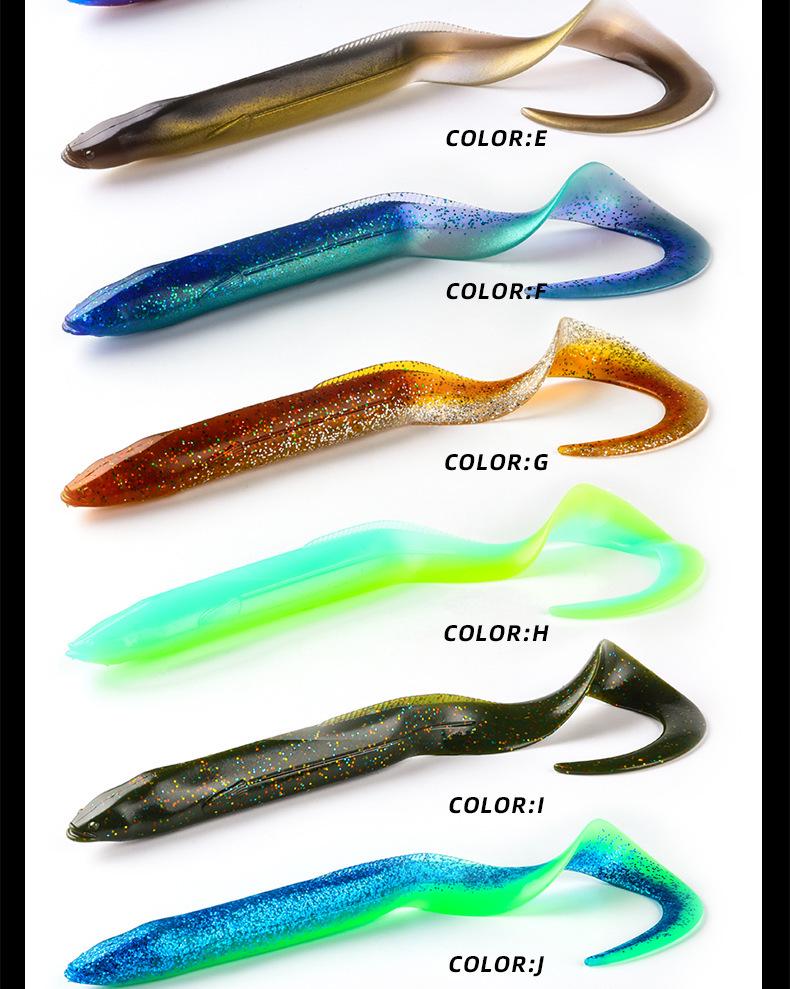 BEARKING Soft Bait Eel Lure with Lead Head Hook, 15cm/20cm for Long Cast Sea Fishing (L45L46)