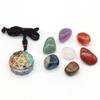 Natural Crystal Stone Set Chakra Healing Gemstone Quartz Mineral Ornament Gemstone Resin Pendant Gifts Box Home Decor for Gift