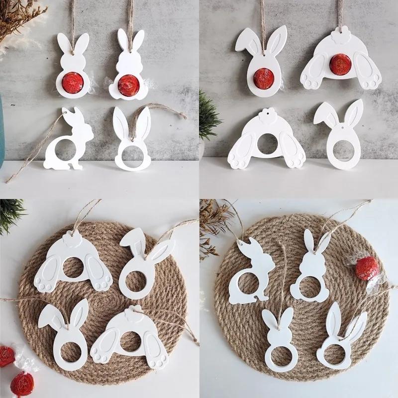 2026 Latest Models Bunny Easter Pendant Silicone Mold DIY Epoxy Resin Mold Egg Rabbit Hanging Tags Plaster Mold Chocolate Holder