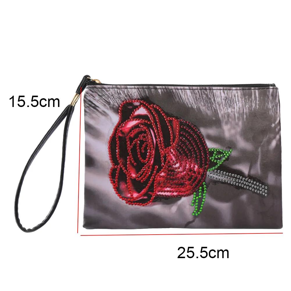 DIY Special Diamond Painting Pouch Peafowl Butterfly Flower Leather Chain Bags Women Storage Bag Diamond Embroidery Wallet Pouch