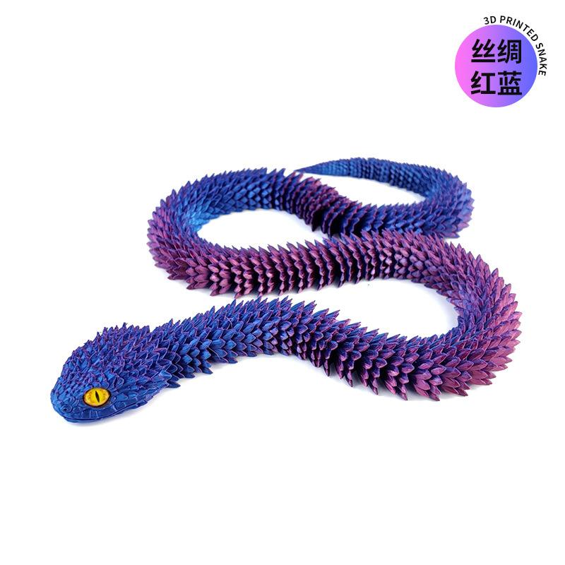 Artistic 3D Printed Snake Figurine with Movable Joints for Home Decoration