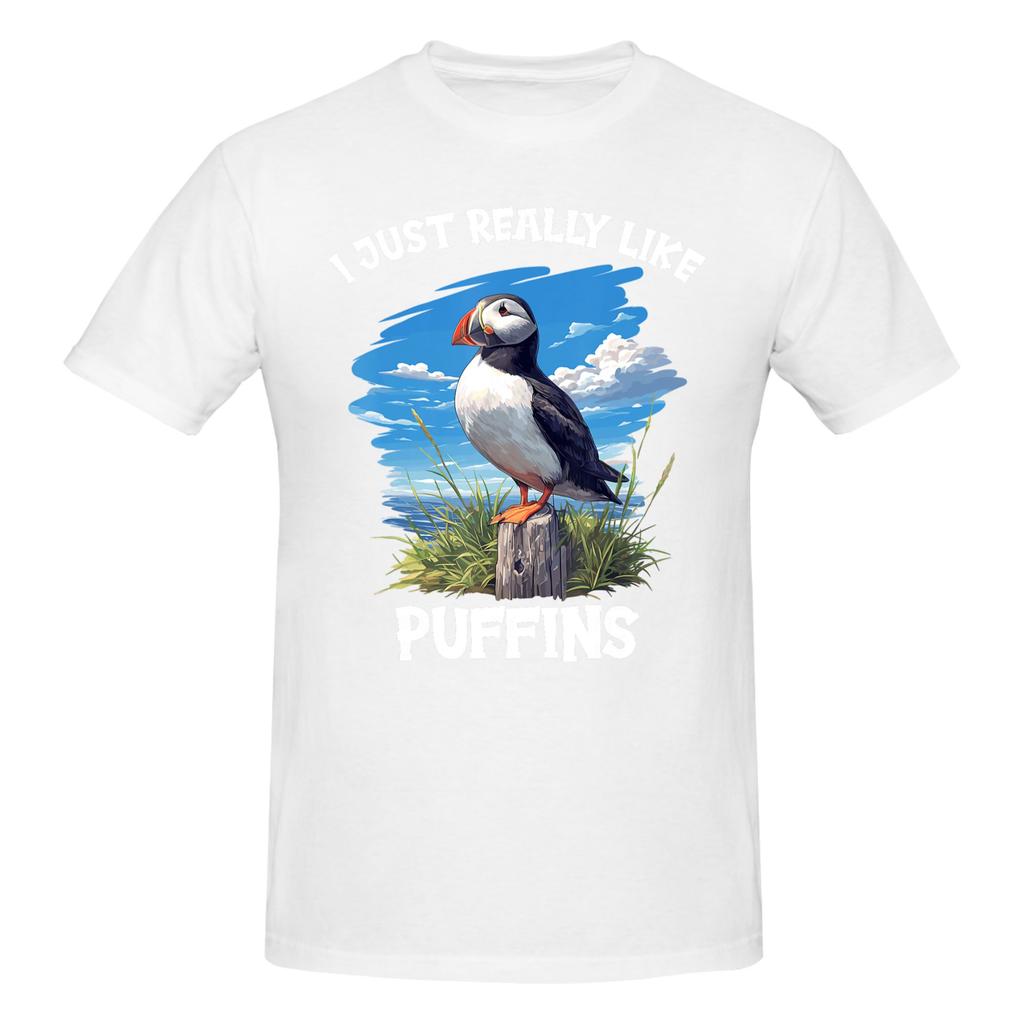 Piece Tiny Bird Graphic Cotton TShirt I Just Really Like Puffins Tops Tees For Unisex