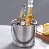 Yangyizhi Seau à Glace en Acier Inoxydable avec Passoire Amovible, Refroidisseur de Vin Bar Champagne pour Bière Vin Rouge, Portable Snacks Maison