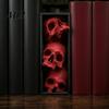 Dark Fantasy Home Ornaments 3Pcs Halloween 3 Tier Skull Bookends, Gothic Resin Bookshelf Decor for Office, Skeleton Statue Bookshelves Spooky