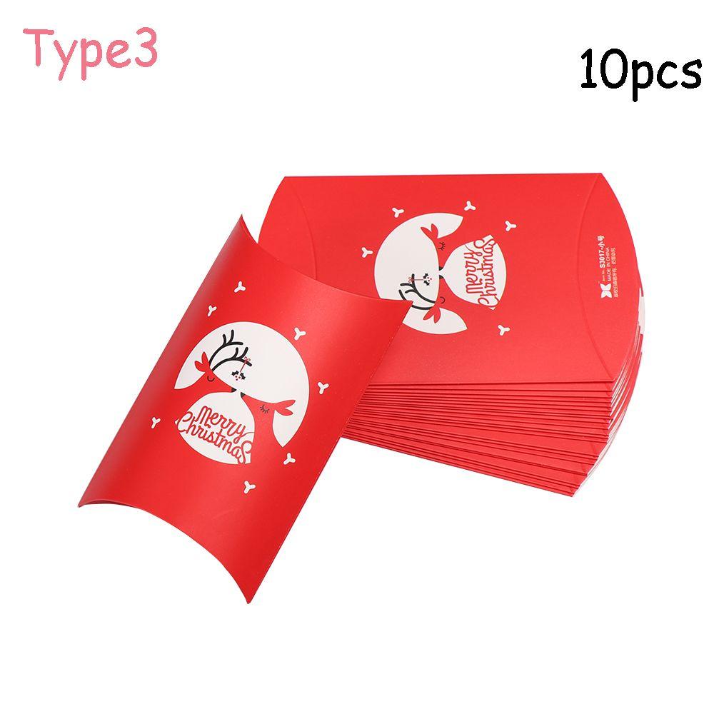 5/10PCS Cute Party Present pouch Kraft Gift Bag Christmas Paper Candy Boxes Pillow Shape