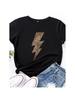 Leopard Lightning Print T Shirt Wounisex Short Sleeve O Neck Loose Tshirt Summer Wounisex Tee Shirt Tops Camisetas Mujer