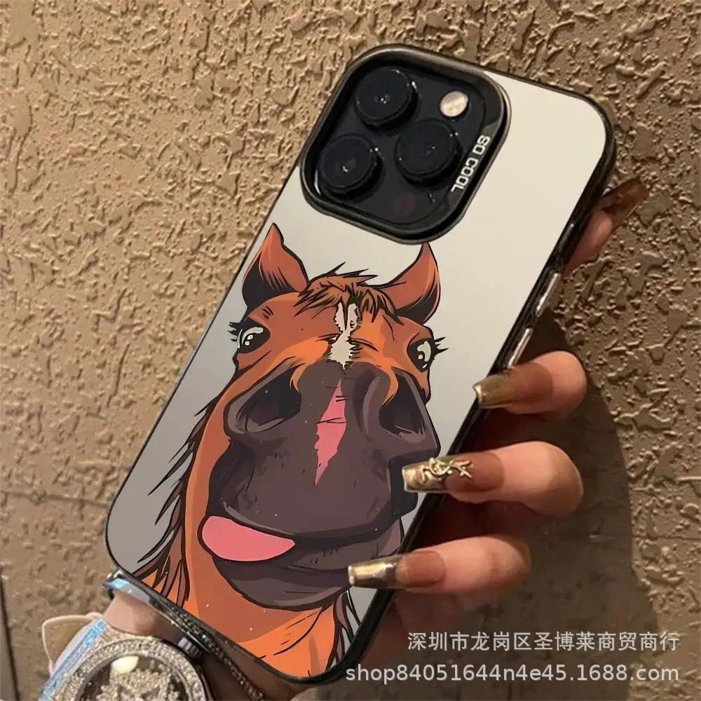 Tongue Horse for Apple 15 Color Silver iPhone14promax Creative 13/11 Matte 16 Protective Case 17