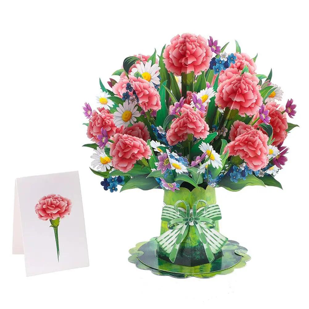 Premium 3D Aufklappbare Blumenstrauß-Karte Muttertagsgeschenk Grußkarten Valentinstag Jahrestag Dankeskarte Geburtstag 2026 Du D R6U0