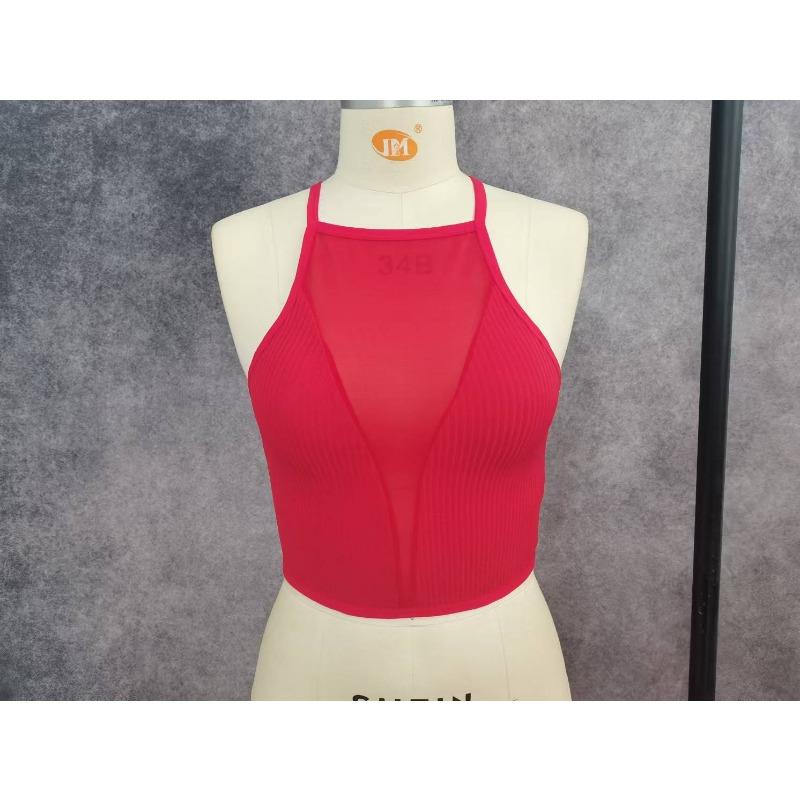 Women S Sexy Mesh Hollow Thin Strap Cross Soft Breathable Crop Tank Bra