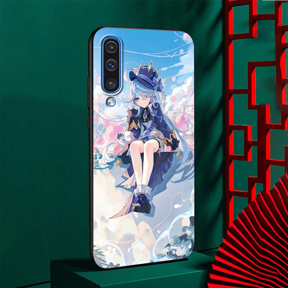 Cute Furina Genshin Impact Case for Samsung Galaxy A10s A50 A50s A02s A03s A20 A30 A20e A70 A70s A20s A30s A10 Black Phone Cover