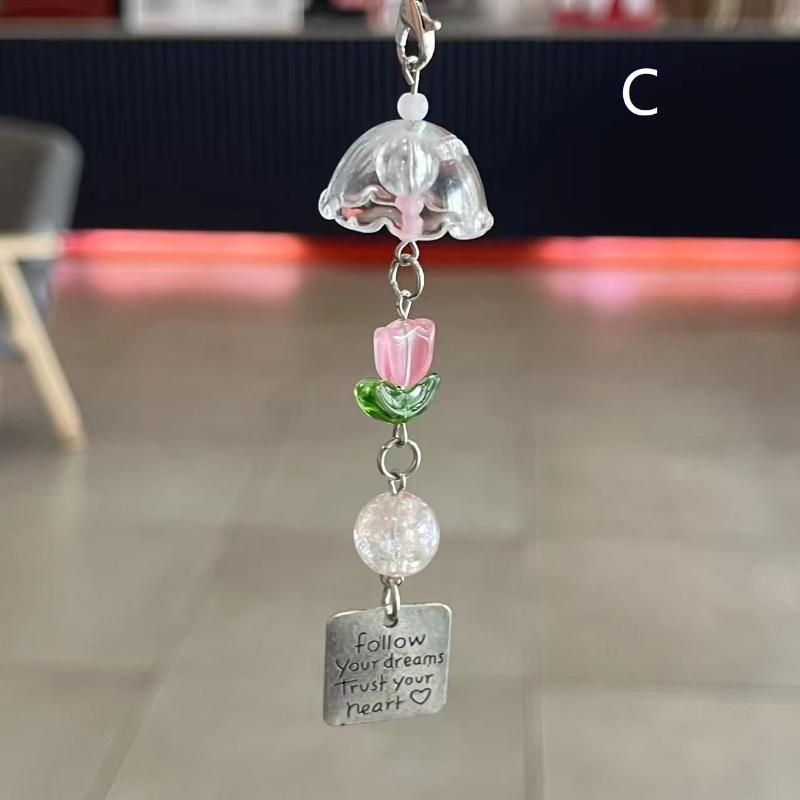 Transparent Keychain Wind Chime Keyring Phone Lanyard Kawaii Bag Home Decor Accessory