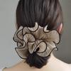 4Pcs White Black Coffee Pink Elegant Wide Brim Scrunchies for Women and - Large Contrast Binding Hair Ties for Simple Style Ponytail Holder