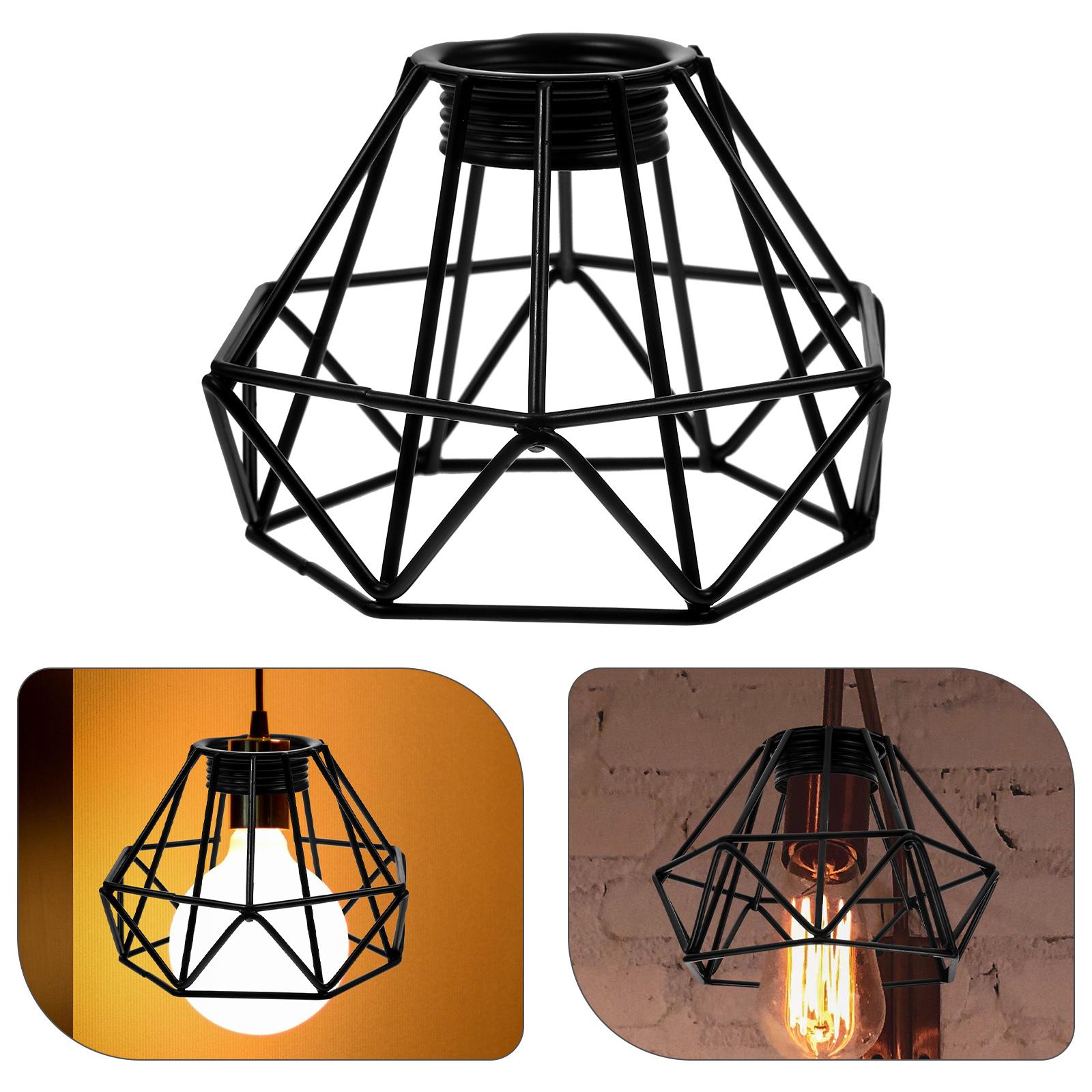 

Metal Light Metal Cage Lampshade Vintage Lamp Holders Hanging Light Fixture Shade Lamp Holders for home чёрный