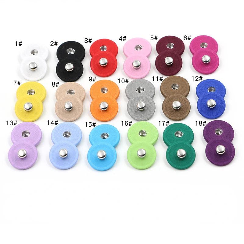 Kovové patentky Knoflíky na stisk Šití Oblečení Příslušenství Zapuštěná přezka Obalená látkou 20 ks 15/18/21/23/25 mm