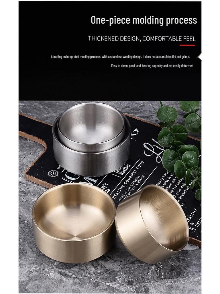 304 Doppelschichtige Edelstahl-Reisschale mit Deckel für Suppen & Kimchi - Koreanische Kinderküchenschale