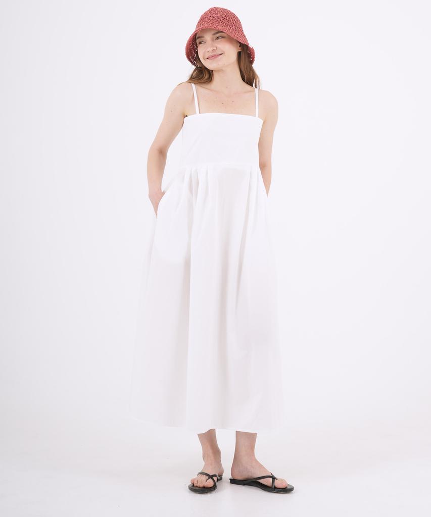THE-ABON Sweetie Cotton String Sleeveless Long Dress Red