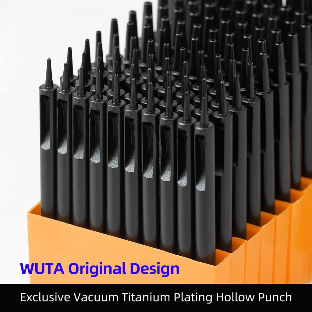 WUTA 10-Piece Hole Punch Set, Round Hole Punching Tools (0.5mm-5mm)