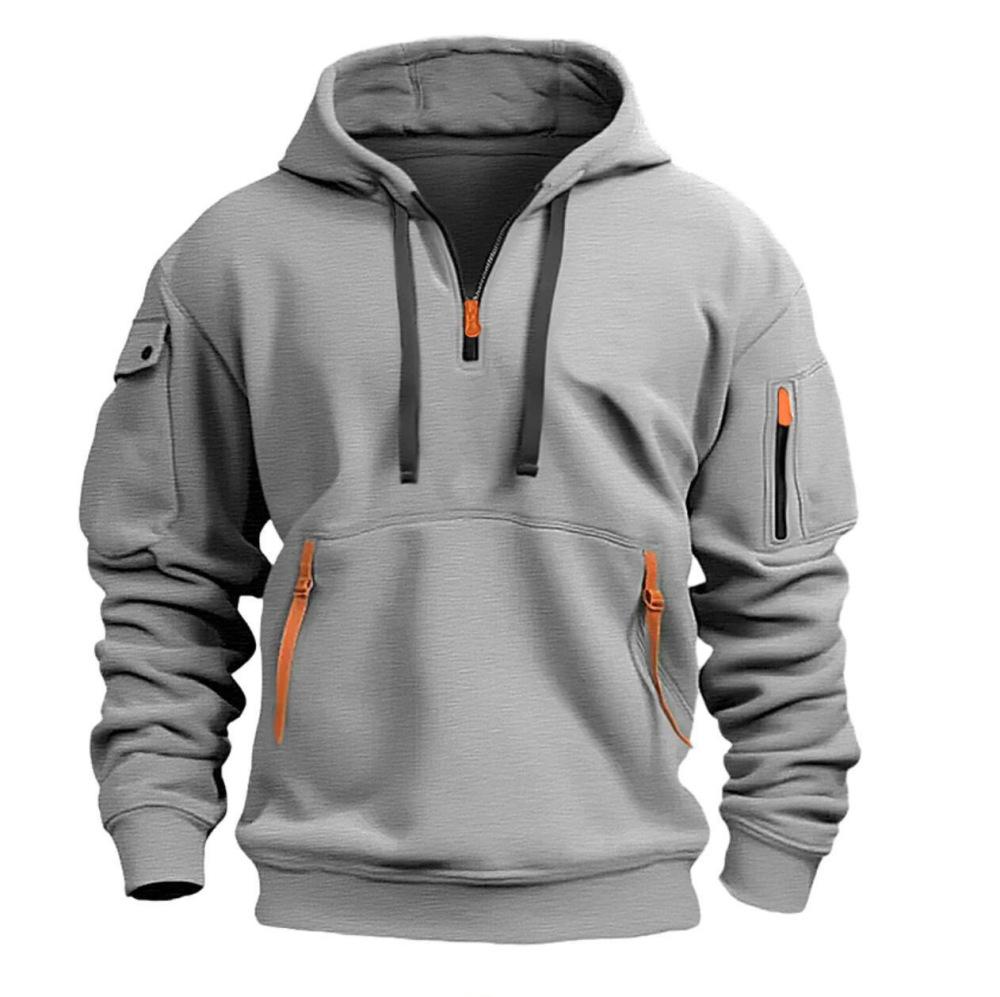 2026 Autumn/winter New Multi-pocket Zipper Printed Hooded Sweatshirt for Men and Women Plus Size Loose Pullover Casual Hoodie