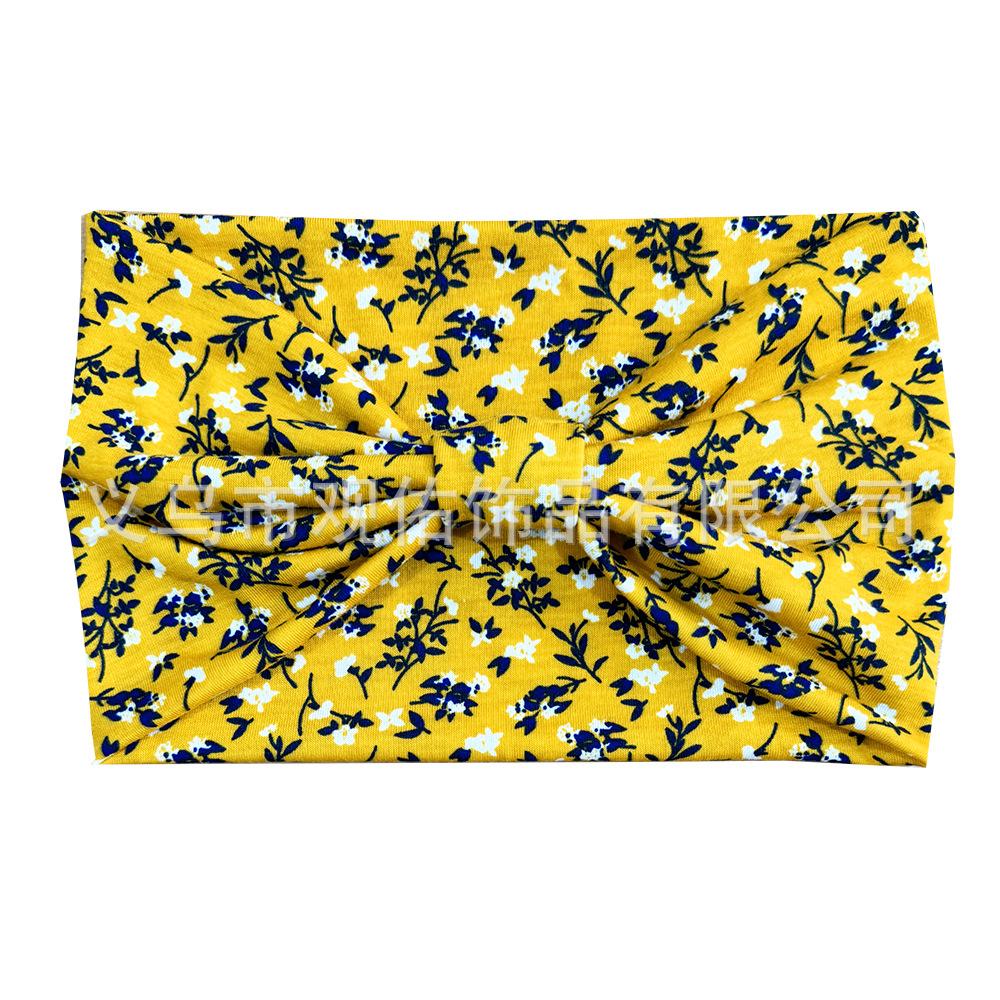 European American Women's Hair Band African Print Pattern Wide Edge Elastic Knot Sports Yoga Headband Women's Headwear Hair