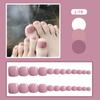 24Pcs Glossy Lake Blue Press On Toenails Full Coverage Artificial Acrylic Fake Toe Nails Removable Wearable Nail Art