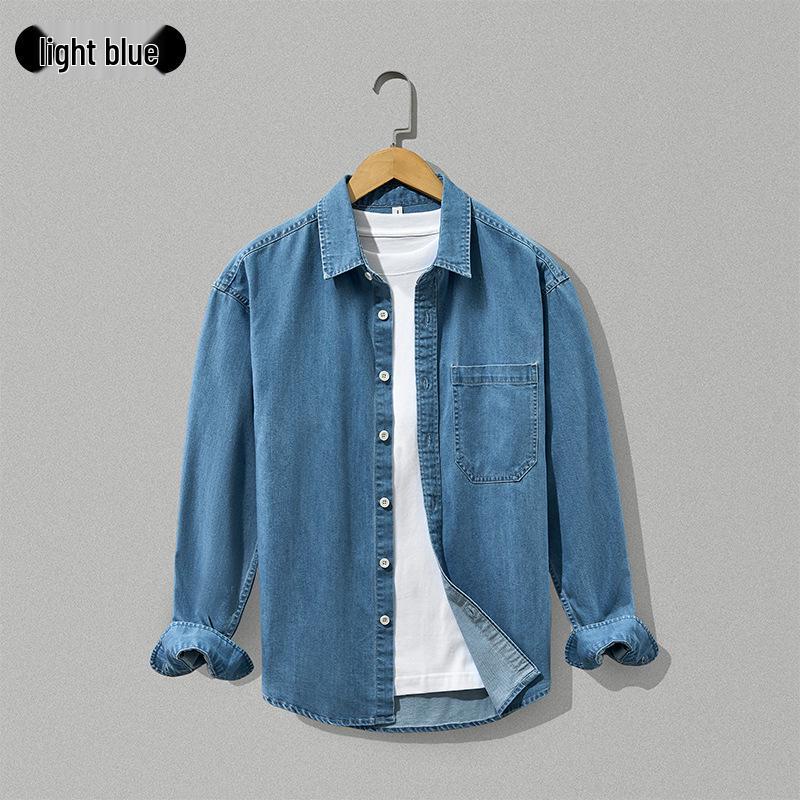 

Мужская повседневная джинсовая рубашка-куртка - Свободный крой, трендовая и универсальная Large