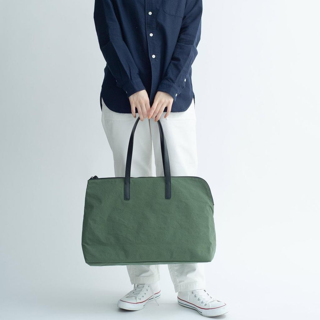 Elephant tote habit neo nylon tote bag Lightweight PC storage [Root] "KONBU®" <UNISEX>TOTEBAG water-repellent (pistachio)