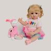 55cm Cute Reborn Dolls Betty Soft Vinyl Full Silicone Body Newborn Babies Doll with Rooted Gold Curly Hair Lifelike Baby Doll Birthday Gifts for Girls