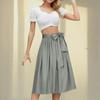 Women's Fashion Solid Color German Traditional Bavarian Beer Festival Retro Strap Pleated Skirt Half Apron