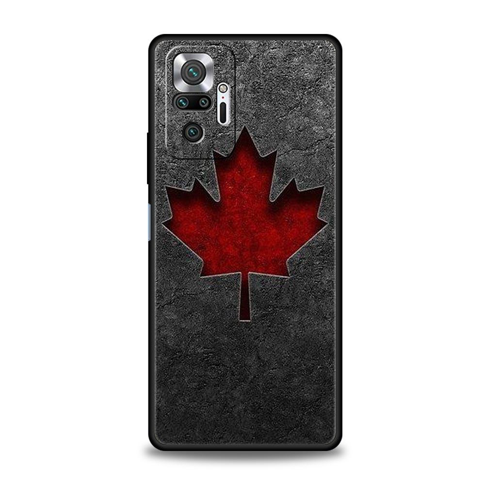 Maple Canada Flag Love Football Phone Case For Xiaomi Redmi Note 14 13 5G 10 11 12 Pro Plus 4G 14C 13C 12C 10C Black Cover