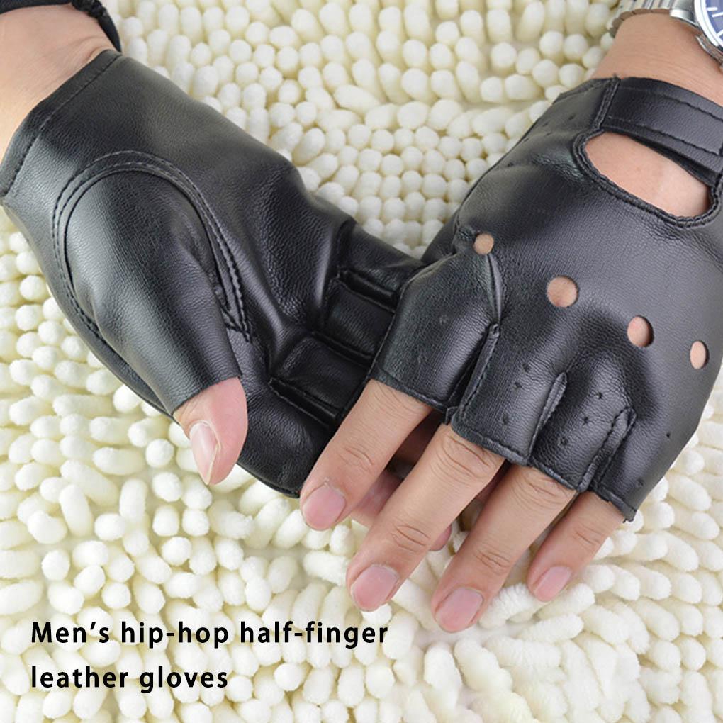 2 Stück Herren Leder Halbfingerhandschuhe Theatralisches Spezialdesign Coole Fingerlose Fäustlinge Bequemer Handschuh Weihnachten