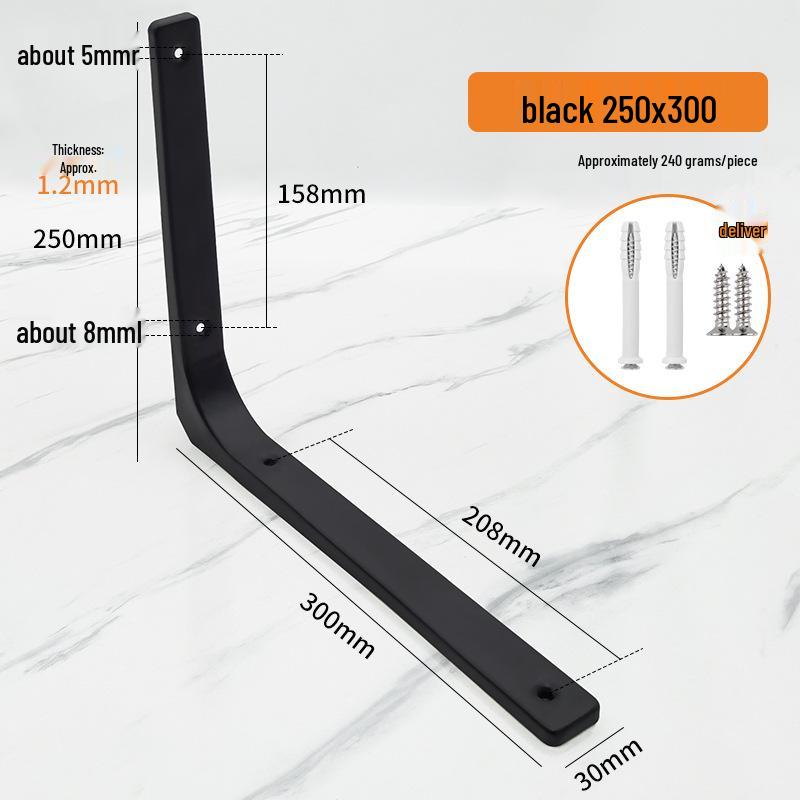 Stainless Steel Curved Wall-Mounted Triangular Shelf Bracket