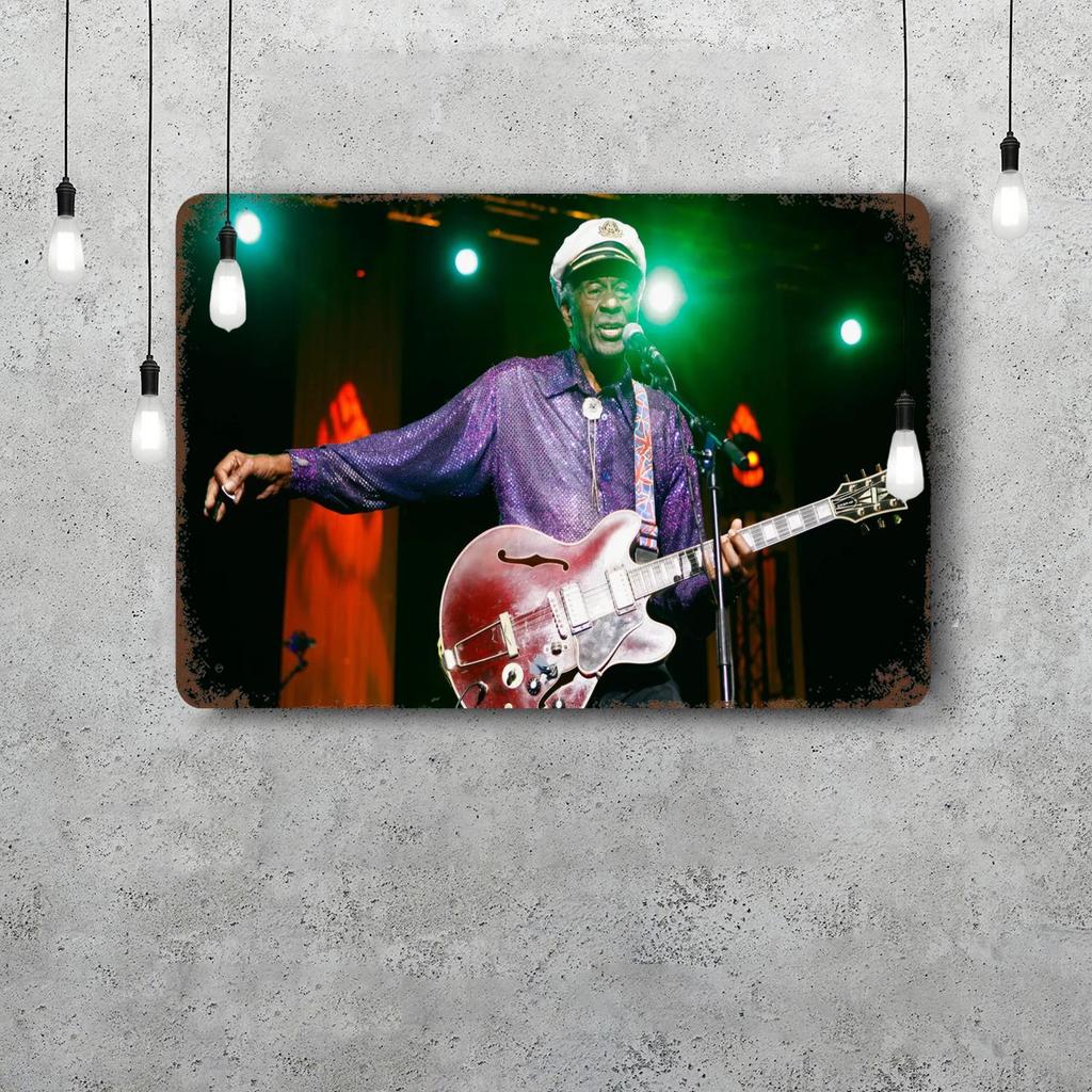 Chuck Berry Band Decor Poster Vintage Tin Sign Metal Sign Decorative Plaque for Pub Bar Man Cave Club Wall Decoration