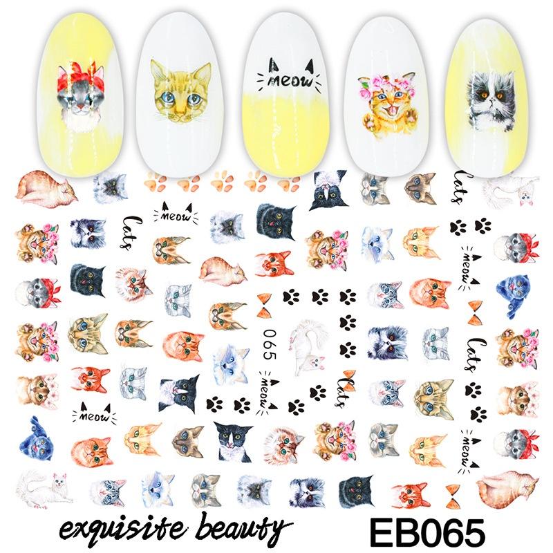 

1 лист милые кошки и мыши 3D наклейки для ногтей водонепроницаемые наклейки для дизайна ногтей «сделай сам»