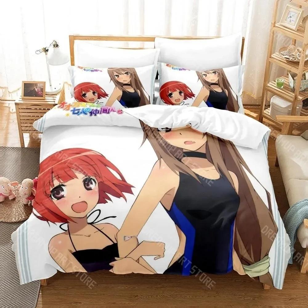 3D Print Ookami-san To Shichinin No Nakama-tachi Bedding Set Single Twin Full Queen King Size Bed Set Adult Kid Bedroom Duvet